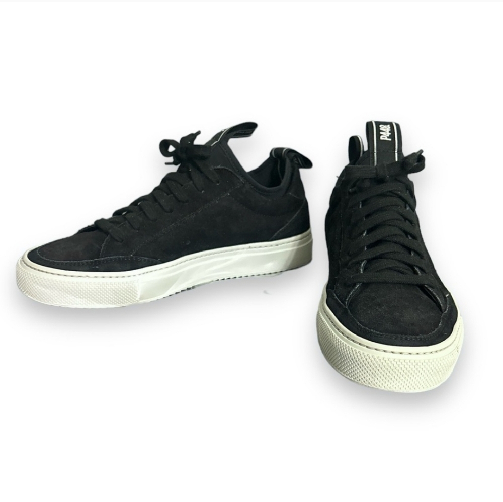 P448 Sohosocks Black Suede LeatherLow Top Sneakers